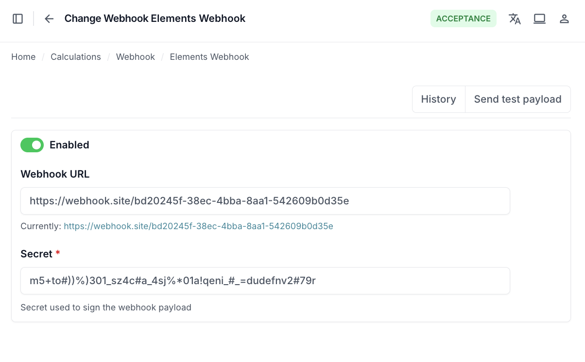 Webhook creation